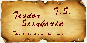 Teodor Šišaković vizit kartica